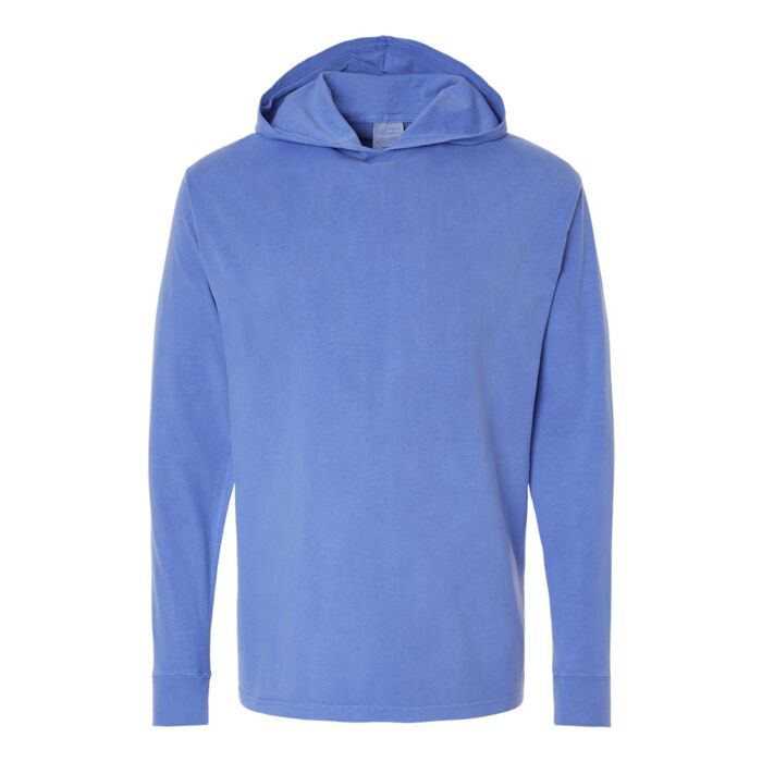 Unisex Garment Dyed Hooded Long Sleeve Shirts Thumbnail