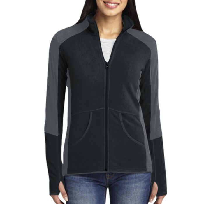 Ladies Colorblock Microfleece Jacket Thumbnail